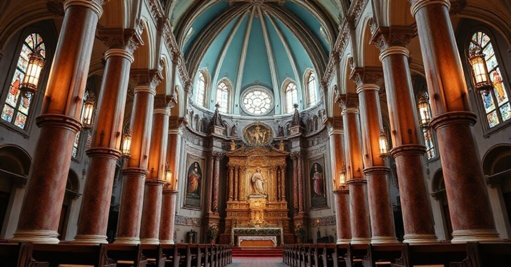 Katolicki symbol pokoju i tradycji religijnej w kontekście historycznym Polski.