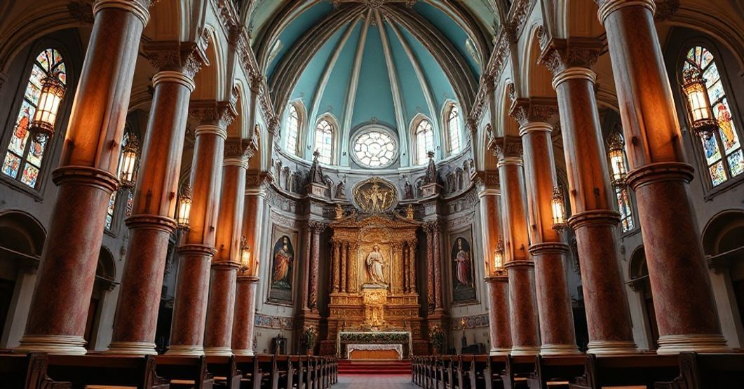 Katolicki symbol pokoju i tradycji religijnej w kontekście historycznym Polski.
