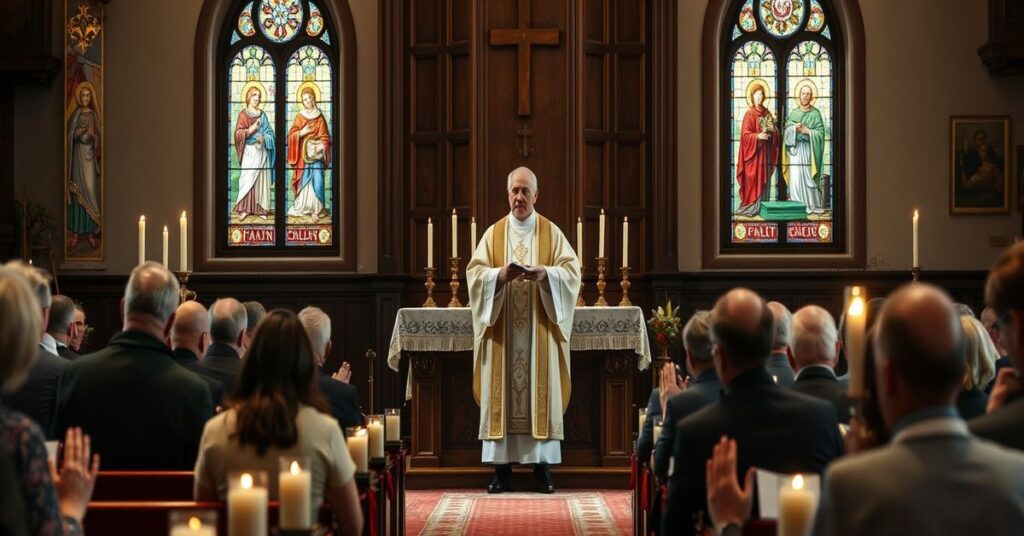 Ceremonia liturgiczna w parafii wojskowej w Katowicach z udziałem modernistycznego duchownego