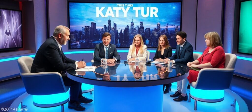 Katy Tur z MS NOW pokazana w studiu telewizyjnym podczas dyskusji o prawach Bożych z Speakerem Mike Johnsonem