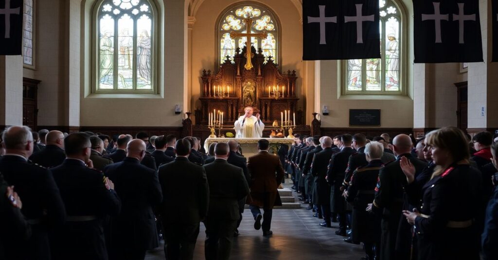 Uroczystości w bazylice garnizonowej św. Elżbiety we Wrocławiu ku czci ofiar zbrodni katyńskiej