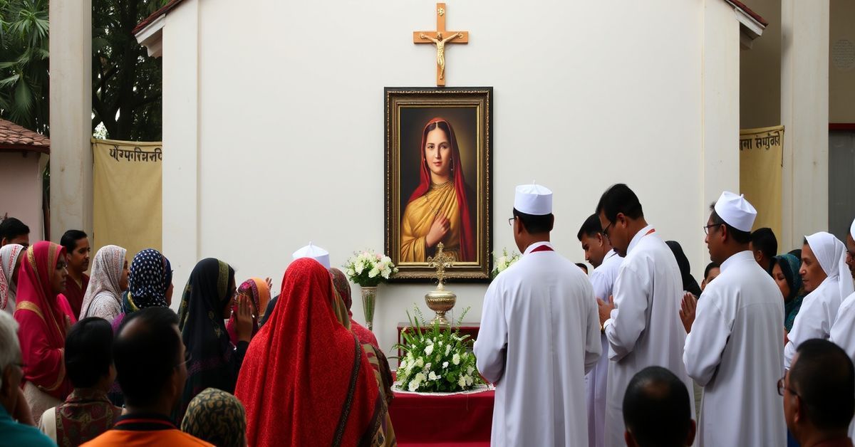 Sobótna msza katolicka w Bangladeszu ku czci Khaledy Zii z udziałem kapłanów i wiernych w tradycyjnych strojach.