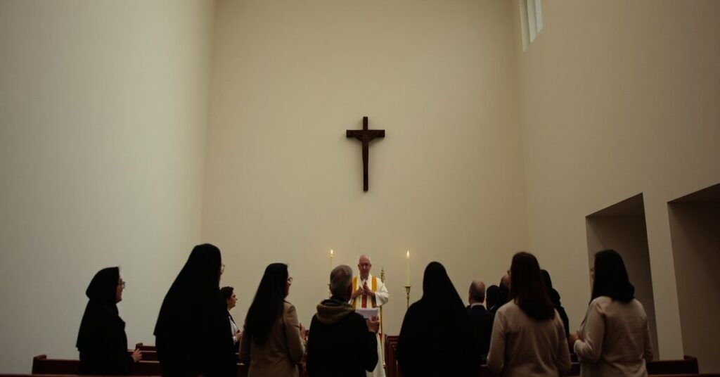 Smutna scena podczas pseudoliturgii w kieleckiej "katedrze" z udziałem rzekomo konsekrowanych osób pod przewodnictwem "biskupa" Jana Piotrowskiego.