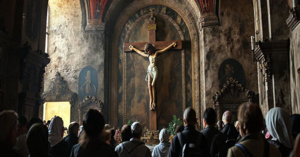 Krytyczny widok sanktuarium w Kobylance ukazujące powierzchowną pobożność i synkretyzm