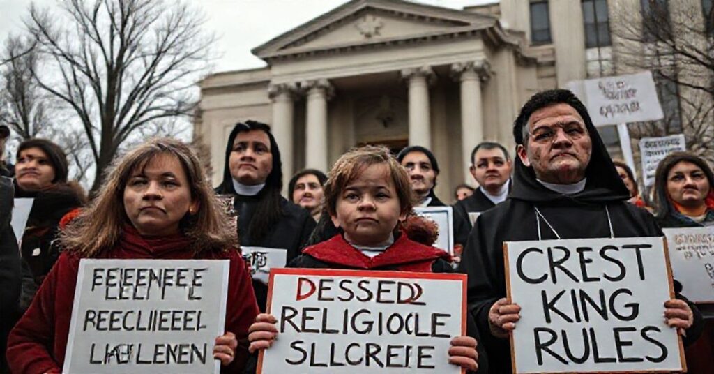 Scena przed sądem w Kolorado, gdzie katolickie przedszkola są wyłączane z programów państwowych z powodu wierności nauce moralnej.