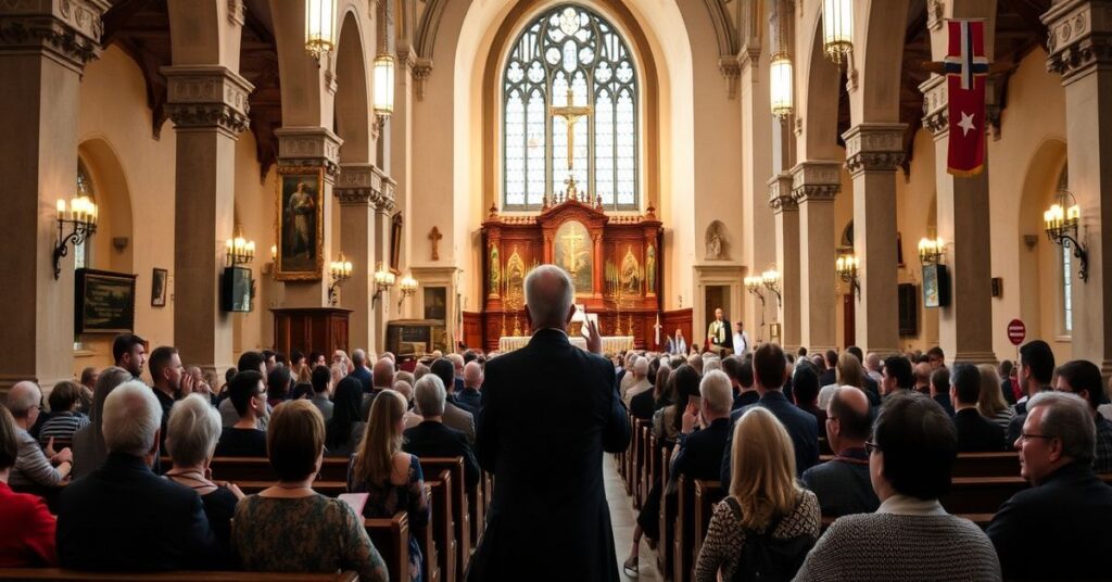 Kościół św. Jana Chrzciciela w Orawce podczas koncertu wielkopostnego z ks. Wojciechem Mozdyniewiczem