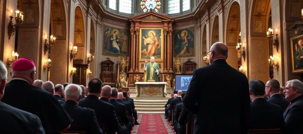 Zgromadzenie biskupów i rzeczników prasowych w Rzymie podczas konferencji o cyfrowej misji Kościoła