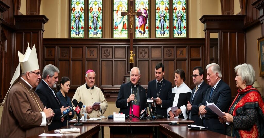 Konferencja prasowa o pomocy Kościoła dla Ukrainy z udziałem "biskupa" Chudzika i innych przedstawicieli organizacji charytatywnych