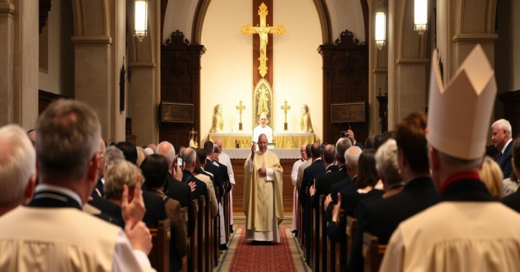 Ceremonia konsekracji biskupów w Bractwie Kapłańskim Świętego Piusa X z udziałem abpa Carlosa Marii Viganò.
