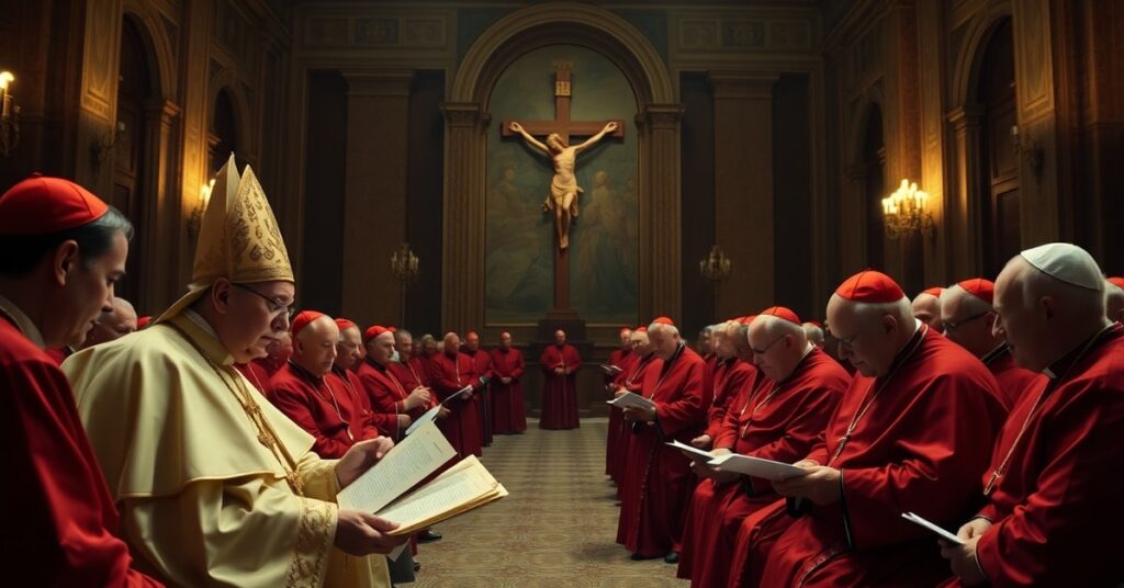 Uroczysty konsystorz antypapieża Leona XIV z kardynałami omijającymi Chrystusa Króla