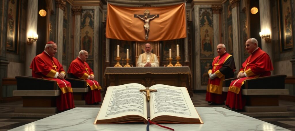 Fałszywi kardynałowie i biskupi podczas konsystorza w Watykanie 2026 roku – symbol apostazji i zdrady wiary katolickiej