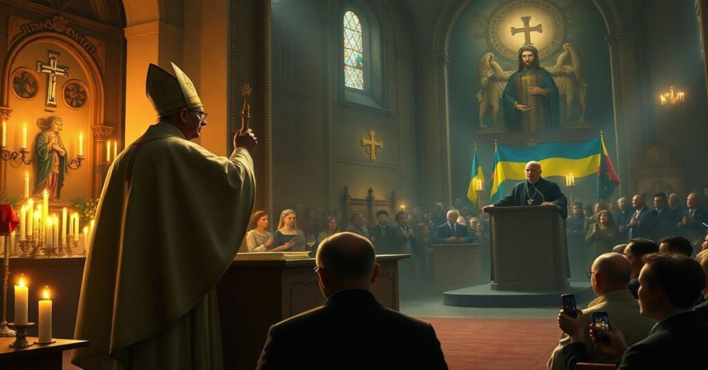 Zdjęcie przedstawiające kontrast między tradycyjnym mszałem rzymskim a modernistyczną 'liturgią' prowadzoną przez 'arcybiskupa' Światława Szewczuka.