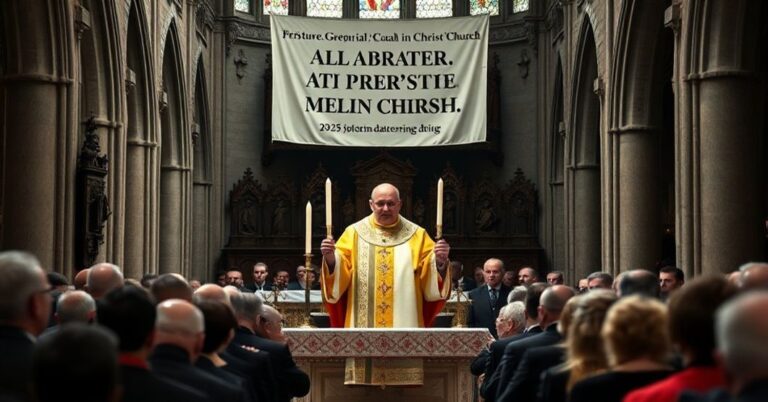 Tradycyjny katolicki widok w katedrze na Wawelu podczas kontrowersyjnej inauguracji "kardynała" Grzegorza Rysia w 2025 roku.