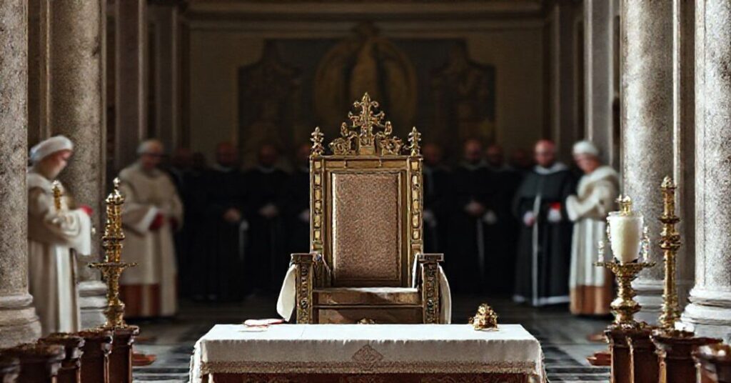 Puste miejsce świętego Piotra w Kaplicy Sykstyńskiej symbolizujące sedewakantyzm