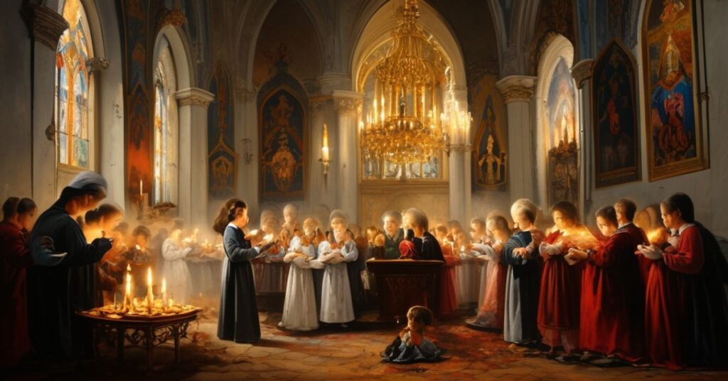 Dzieci modlące się w charkowskiej katedrze pod okiem egzarchy Wasyla Tuczapcia: kontrowersyjny spektakl zamiast autentycznej modlitwy