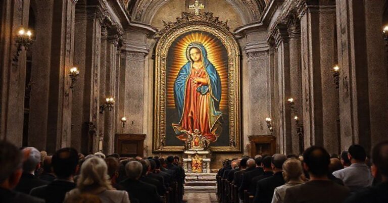 Wizerunek Matki Bożej z Guadalupe w kościele św. Witalisa w Rzymie. Dubious 16th-century artwork by Jesuit Giovanni Battista Fiammeri.