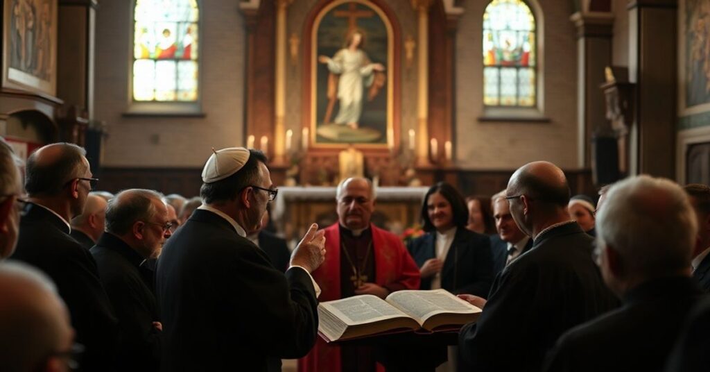 Cerkiew franciszkańska w Krakowie z 'bp' Muskusem głoszącym kazań podczas uroczystości kapitulnych