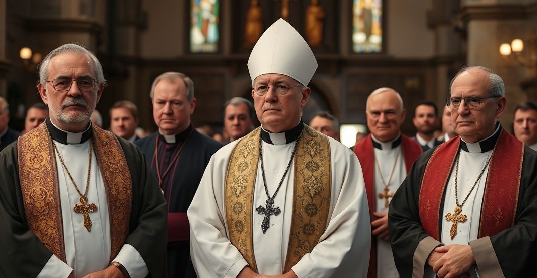 Krytyczny obraz katolickich misjonarzy i duchowieństwa w kontekście modernistycznej dechrystianizacji Szczególnie poważny obraz katolickich duchownych w trakcie przygotowań misyjnych w tradycyjnym kościele, wyrażający krytyczną refleksję nad nowoczesnymi wpływami w Kościele