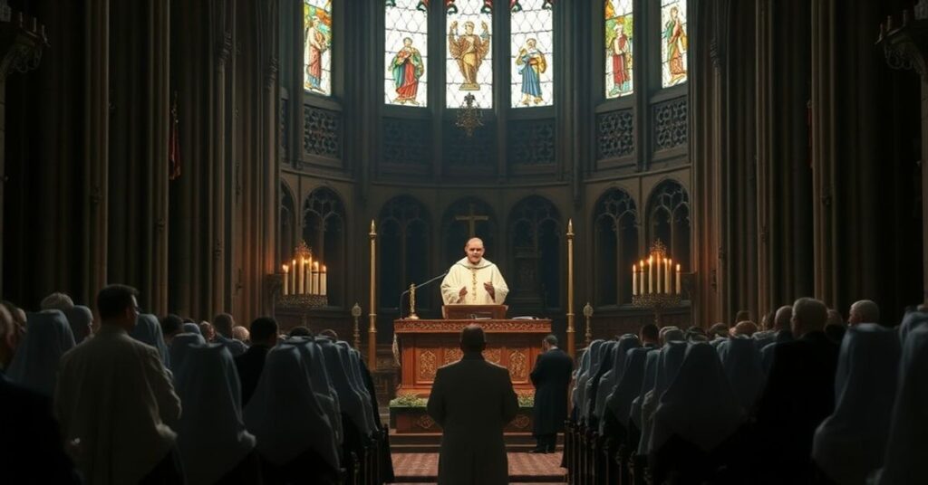 Arcybiskup Wojciech Polak podczas homilii w katedrze gnieźnieńskiej podczas Mszy św. z okazji Św. Ofiarowania Pańskiego i Dnia Życia Konsekrowanego.