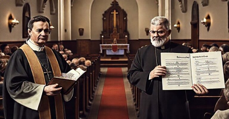 Tradycyjny scenariusz katolicki przedstawiający krytykę modernistycznych reform katechetycznych w diecezji łowickiej