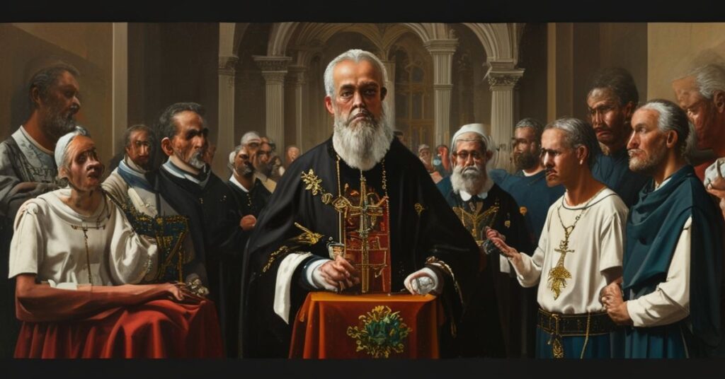 Kalifornijski gubernator Gavin Newsom w tradycyjnym katolickim otoczeniu, otoczony przez zaniepokojonych rodziców i młodych sportowców dotkniętych politykami transgender.