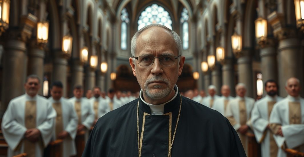 Kościół katolicki w Polsce w kryzysie zaufania, duchowni, krzyże, wnętrze kościoła, refleksja nad kryzysem wiary