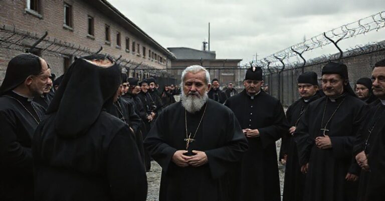 Ojciec Andrzej Juchniewicz OMI po uwolnieniu z więzienia na Białorusi w otoczeniu duchowieństwa.