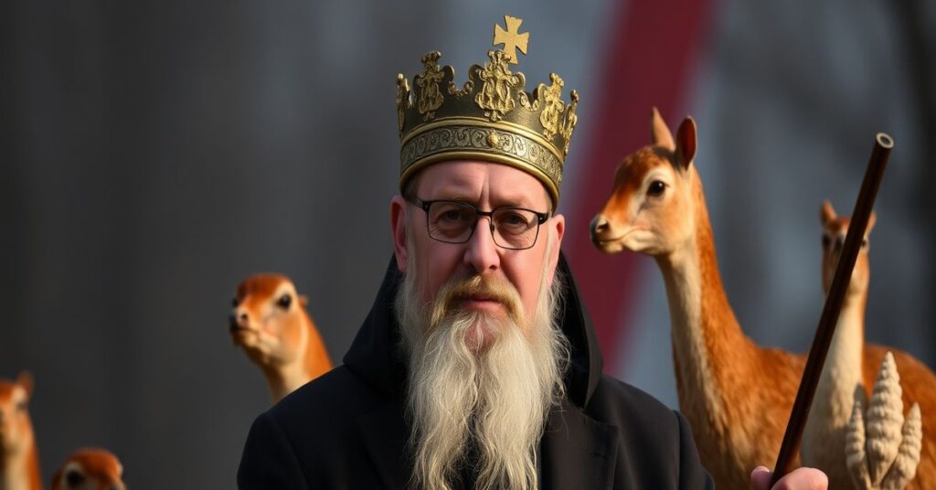 Ks. Ihor Bojko modli się u stóp krzyża na ukraińskim cmentarzu wojennym