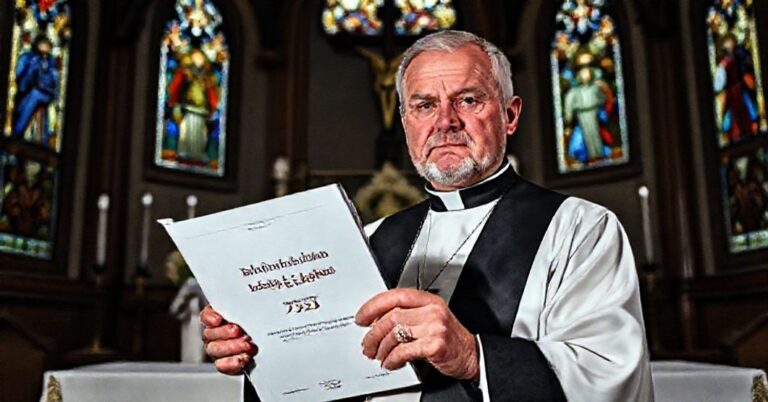 Ks. prof. Jan Żelazny trzyma raport PKWP o wolności religijnej w kościele