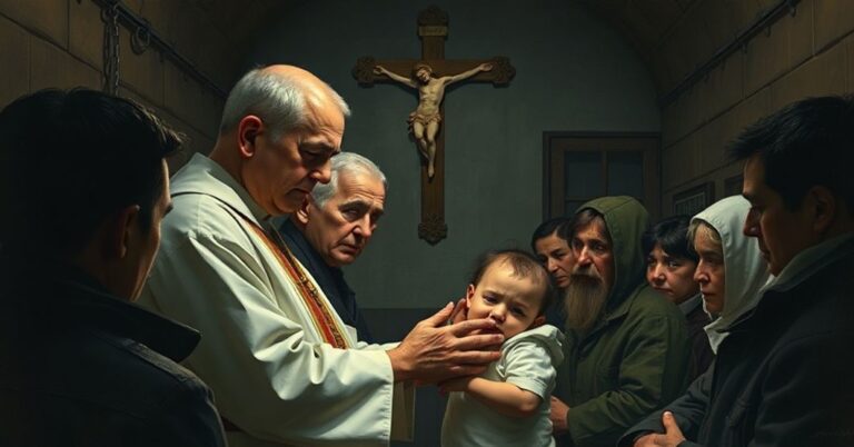 Ksiądz w dworcu wykonujący nieważny chrzt w nowym rytuale po soborosowym