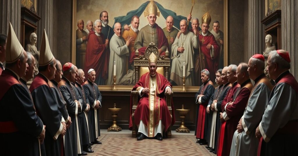 Wizerunek rzekomych biskupów Kuby spotykających się z uzurpatorem Leona XIV w Watykanie.