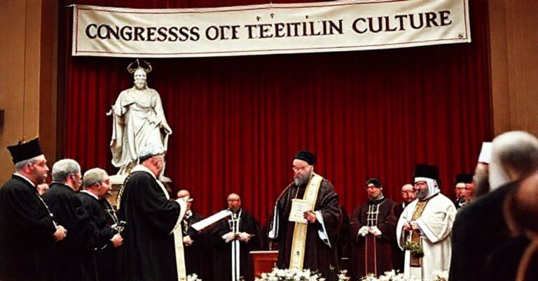 Uroczystość nadania doktoratu honoris causa rabinowi Elio Toaffowi na KUL w 2000 roku w tradycyjnym katolickim stylu