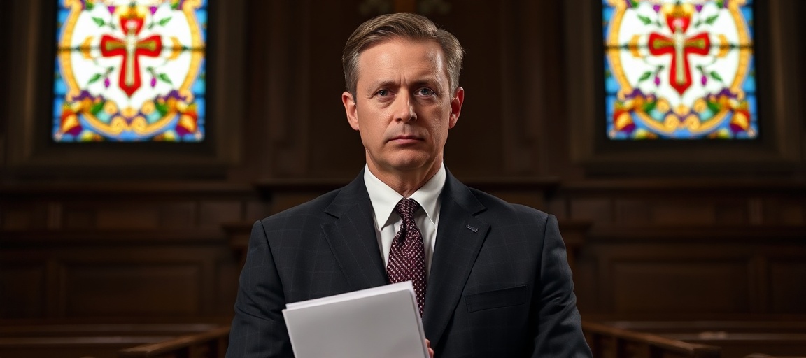 Portret Kyle'a Diamantasa, nowego pełniącego obowiązki szefa FDA w sądzie z dokumentami prawnymi i w tle loga Planned Parenthood i medyczne notatki o aborcjach.