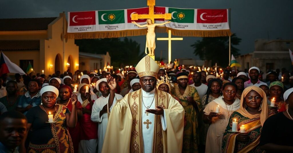 Procesja katolicka w Saurimo w Angoli prowadzona przez Leonem XIV - antypapieżem - z 60 tysiącami worszypujących.