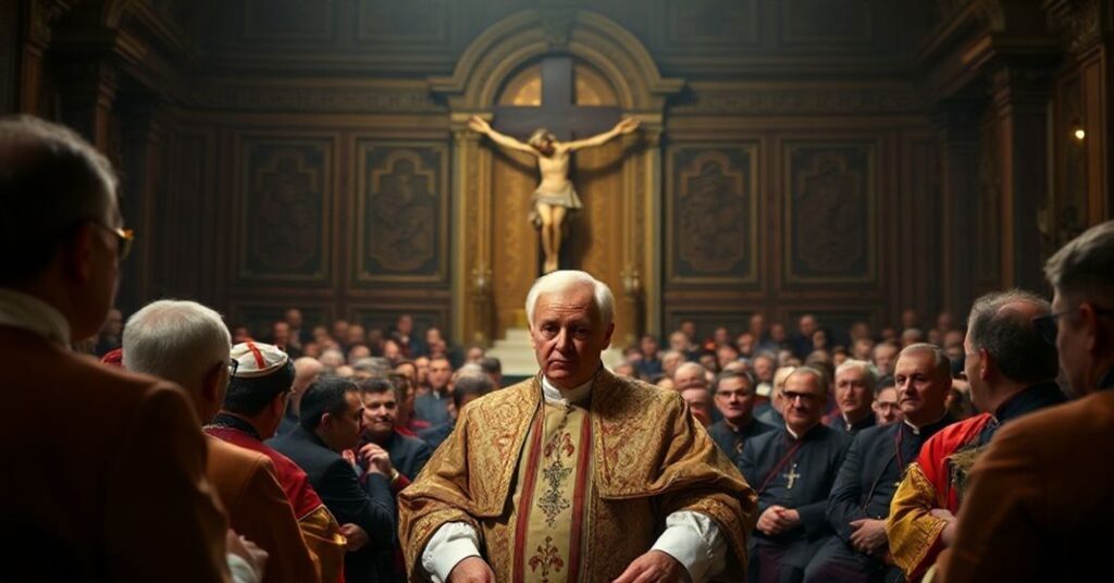 Leon XIV podczas audiencji ogólnej w tradycyjnym salu katolickim