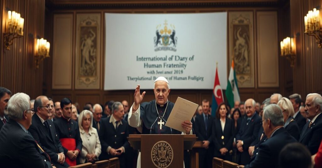 Urzurpator Leon XIV podczas uroczystości Ekumenicznego Dnia Braterstwa Ludzkiego