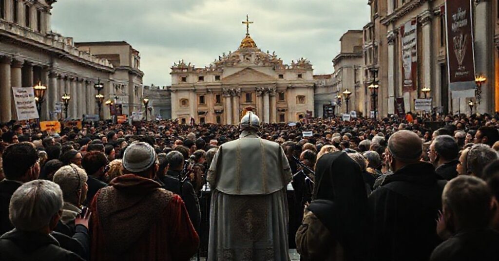 Przerażająca scena na Placu św. Piotra podczas rzekomej mszy z Leonem XIV promującej nową herezję maryjną.