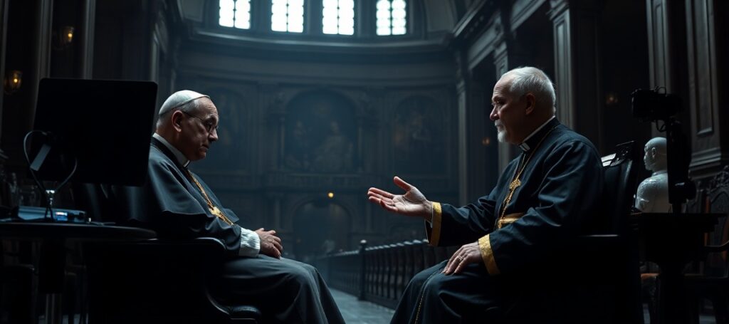 Leon XIV (Robert Prevost) w dialogu z Christopherem Olah z Anthropic w Nowej Sali Synodalnej - krytyka współczesnej herezji technokratycznej