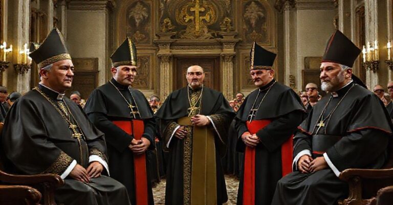 Scena spotkania Leon XIV i prezydenta Mongolii w Watykanie.