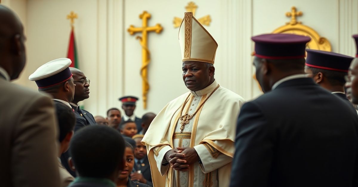 Leon XIV, fałszywy papież, przemawia do młodych ludzi w Kamerunie