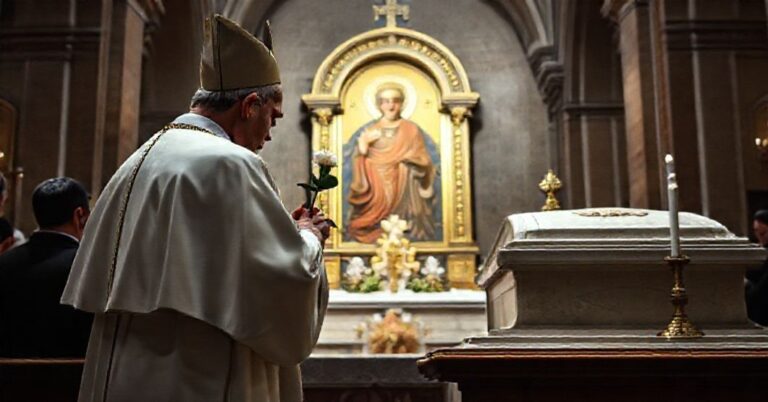 Leon XIV modli się przy grobie papieża Franciszka w bazylice Santa Maria Maggiore