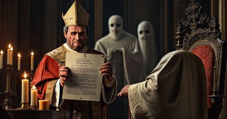 Obraz przedstawiający list apostolski "W Jedności Wiary" prezentowany przez Leona XIV w tradycyjnym katoliczym otoczeniu