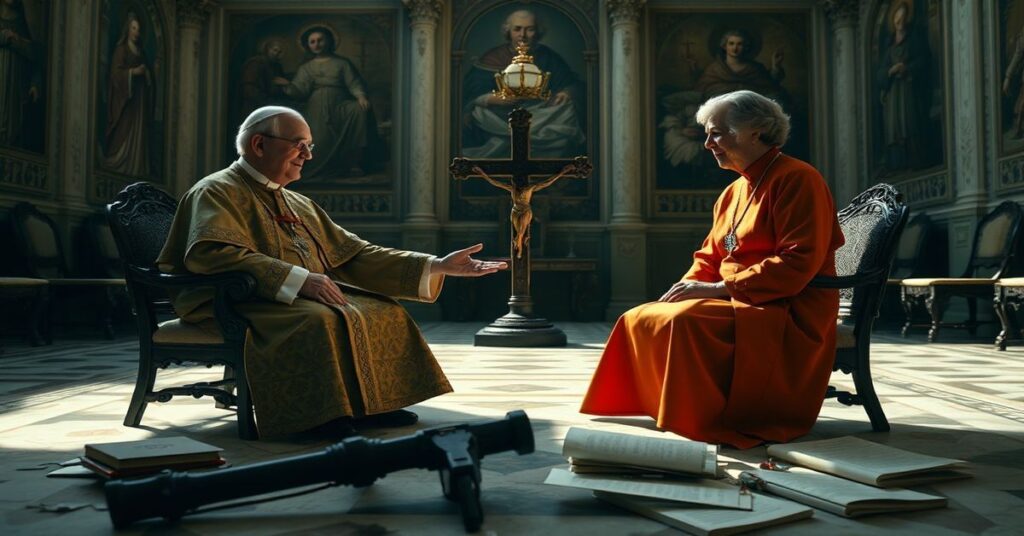 Ekumeniczna apostazja: Usurpator Leon XIV i anglikańska schismatyczka Sarah Mullally w Watykanie (2026)