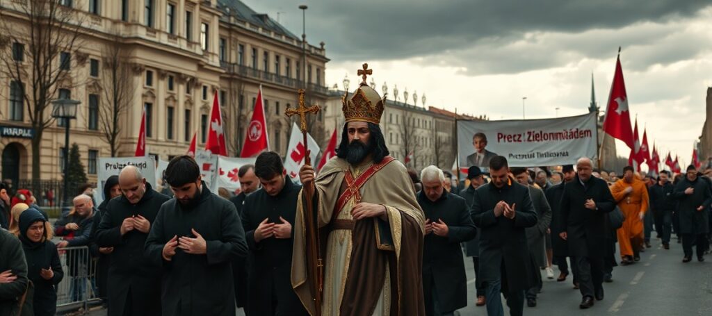 Procesja katolicka w Warszawie z udziałem polityków przeciwko Zielonemu Ładowi