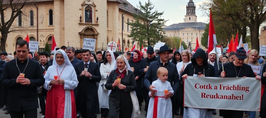 Uroczysty marsz katolików w Koszalinie na rzecz życia i rodziny w 2026 roku