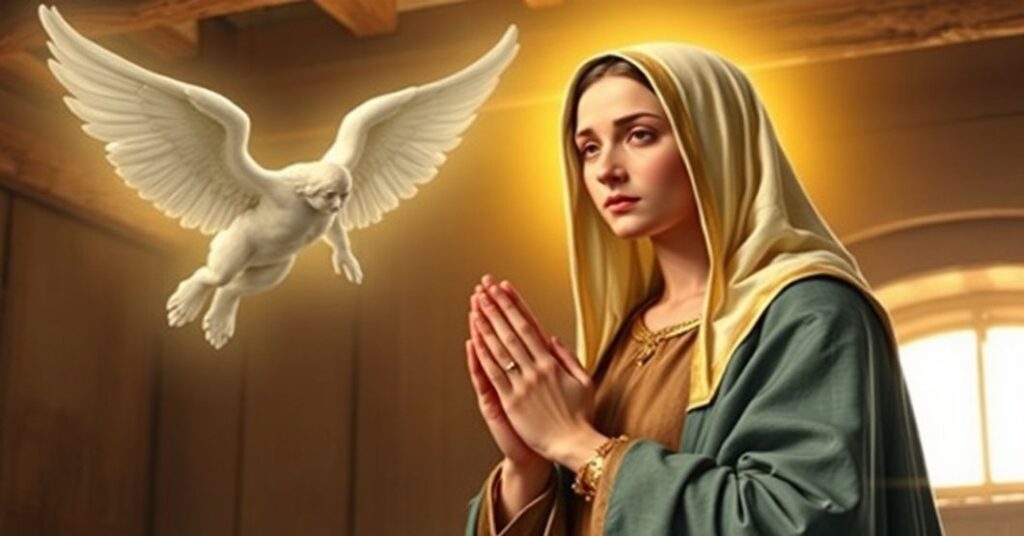 Tradycyjna ikona Maryi w chwili Zwiastowania w domu w Nazarecie