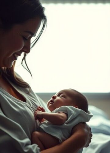 Refleksja nad utratą szacunku dla życia w szpitalu Matka trzymająca wcześniaka w szpitalu, ukazanie tragedii i braku szacunku dla życia w nowoczesnej medycynie