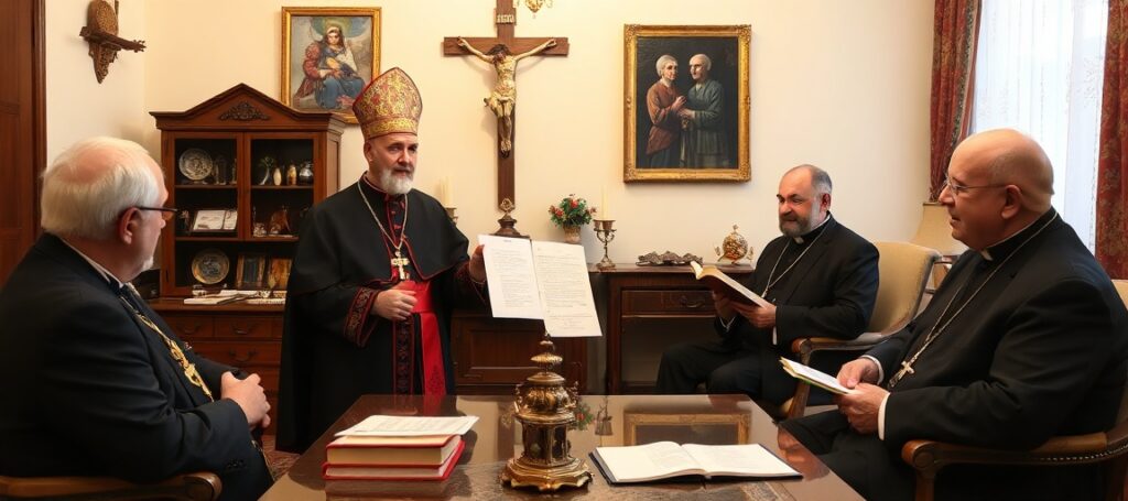Metropolita przemyski abp Adam Szal podczas audiencji z uzurpatorem Leonem XIV