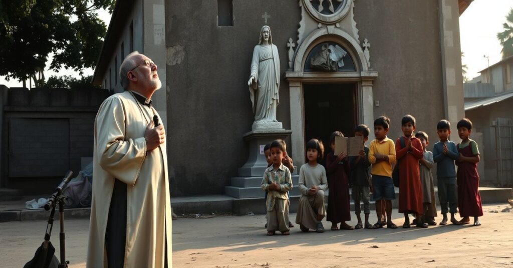 Tradycyjny katolicyzm w Bangladeszu: misjonarz sedevacantysta modli się z dziećmi ulicy podczas Wielkiego Postu