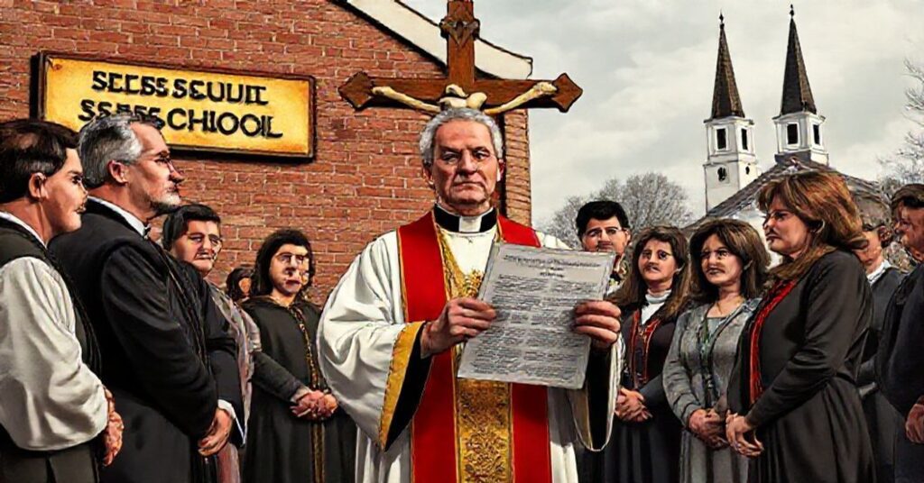 Scena katolicka w Missouri przedstawiająca senatora Joe Nicoli i jego projekt ustawy SB 1085 zakazujący 'przejścia' dzieci w szkołach